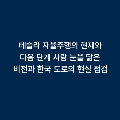 테슬라 자율주행의 현재와 다음 단계 사람 눈을 닮은 비전과 한국 도로의 현실 점검