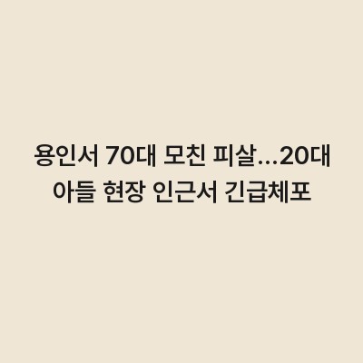 용인서 70대 모친 피살…20대 아들 현장 인근서 긴급체포